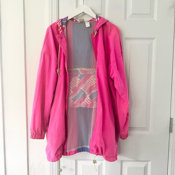 Nike Vintage 90s Hot Pink Purple Stripe Packable Fannypack Windbreaker Jacket L - Picture 13 of 13